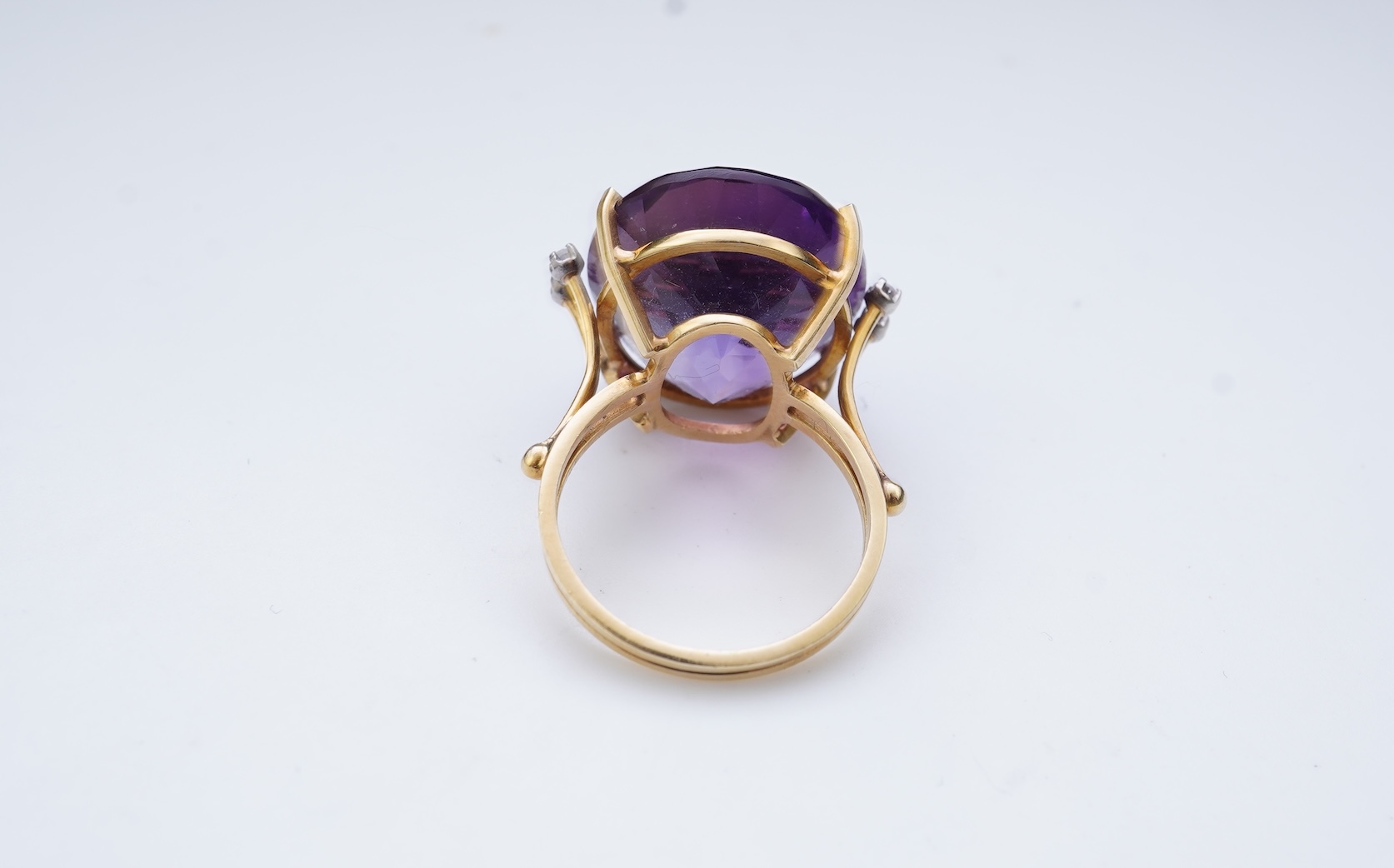 An amethyst and diamond ring